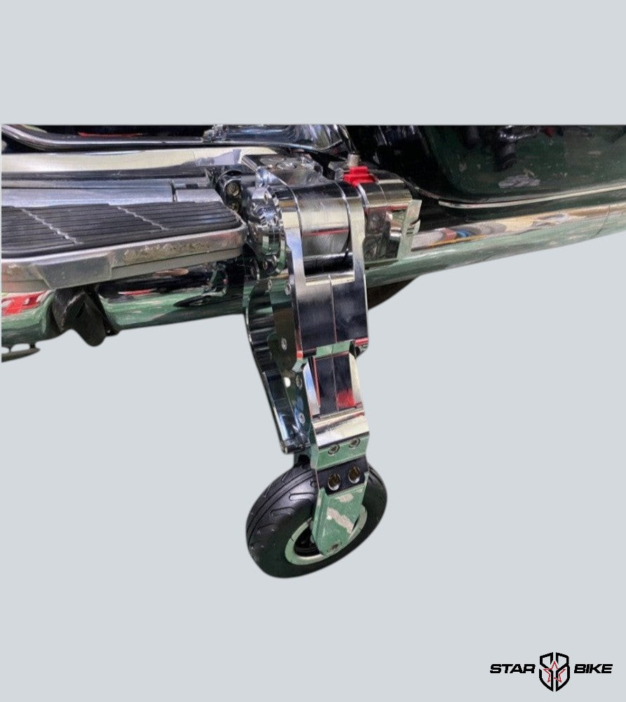Star Bike GLK Flex Gear official motorcycle landing gear with aluminum body and pneumatic suspension.